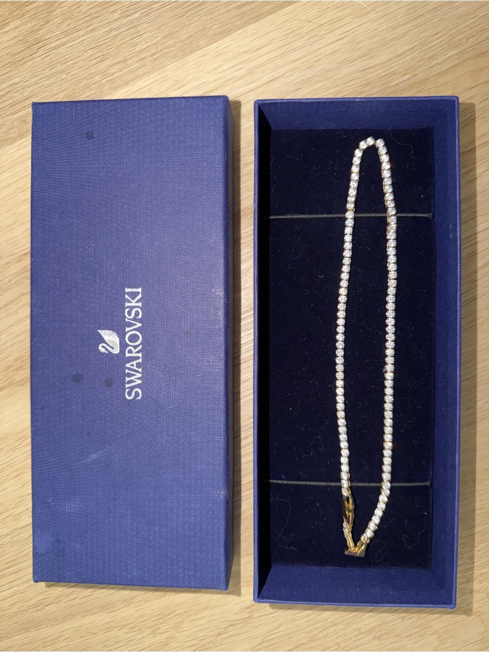 Swarovski Gold-Tone Clear Crystal Tennis Necklace